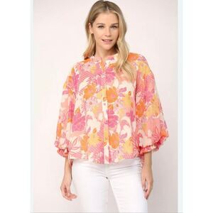 Fate Brit ballon sleeve blouse